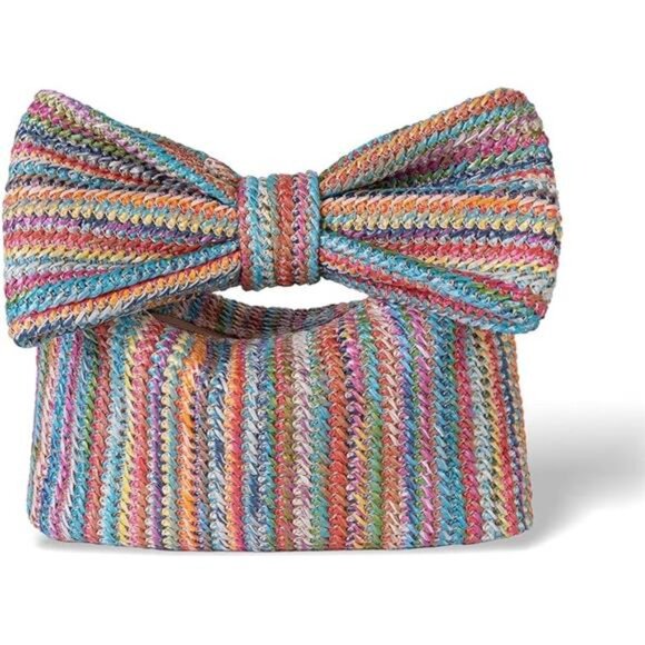 Straw Envelope Clutch with Bowknot – Summer Beach Wedding Party Purse - Picture 2 of 2